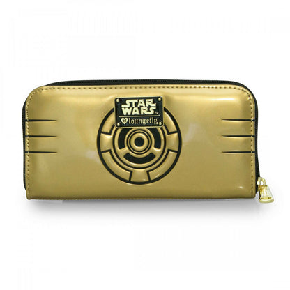 Star Wars Loungefly C3PO Women's Zip Around Wallet Gold