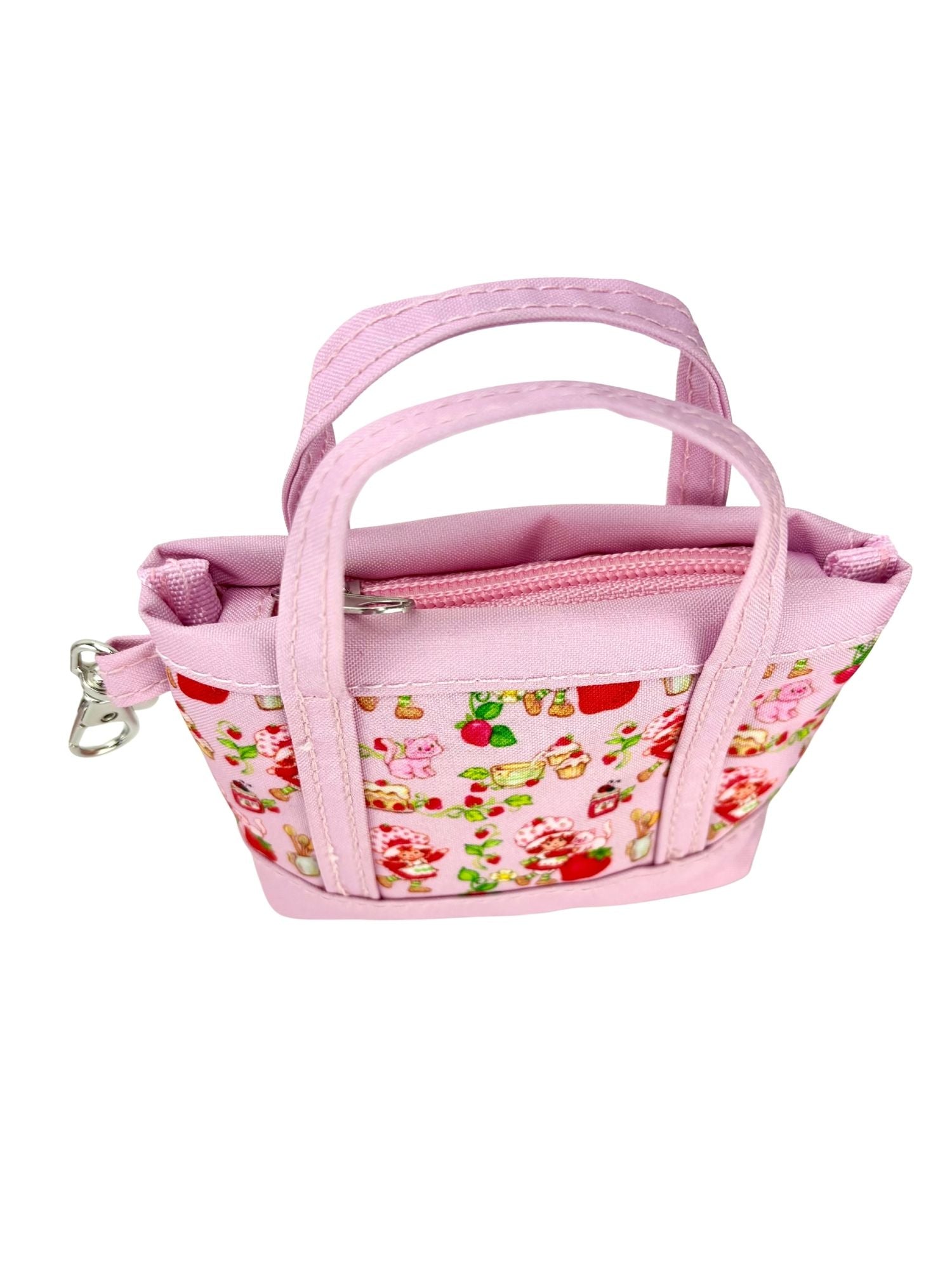 Strawberry Shortcake Pink Mini Tote Bag Charm Coin Purse Keychain Accessory
