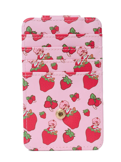 Strawberry Shortcake Pink Faux Leather Snap Card Holder Wallet