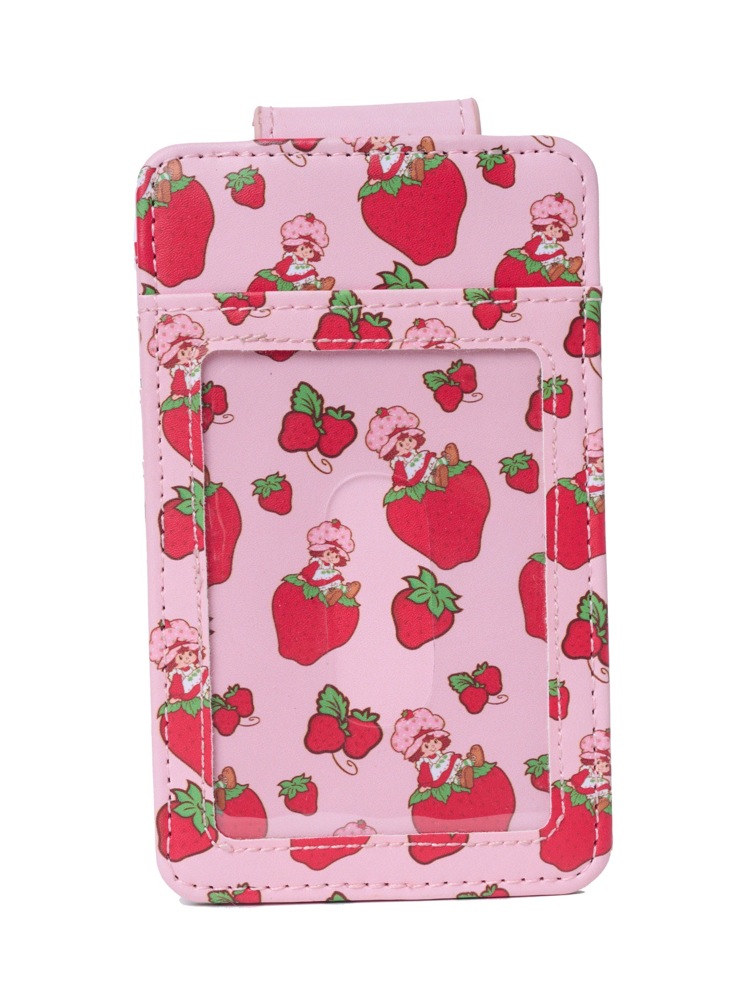 Strawberry Shortcake Pink Faux Leather Snap Card Holder Wallet