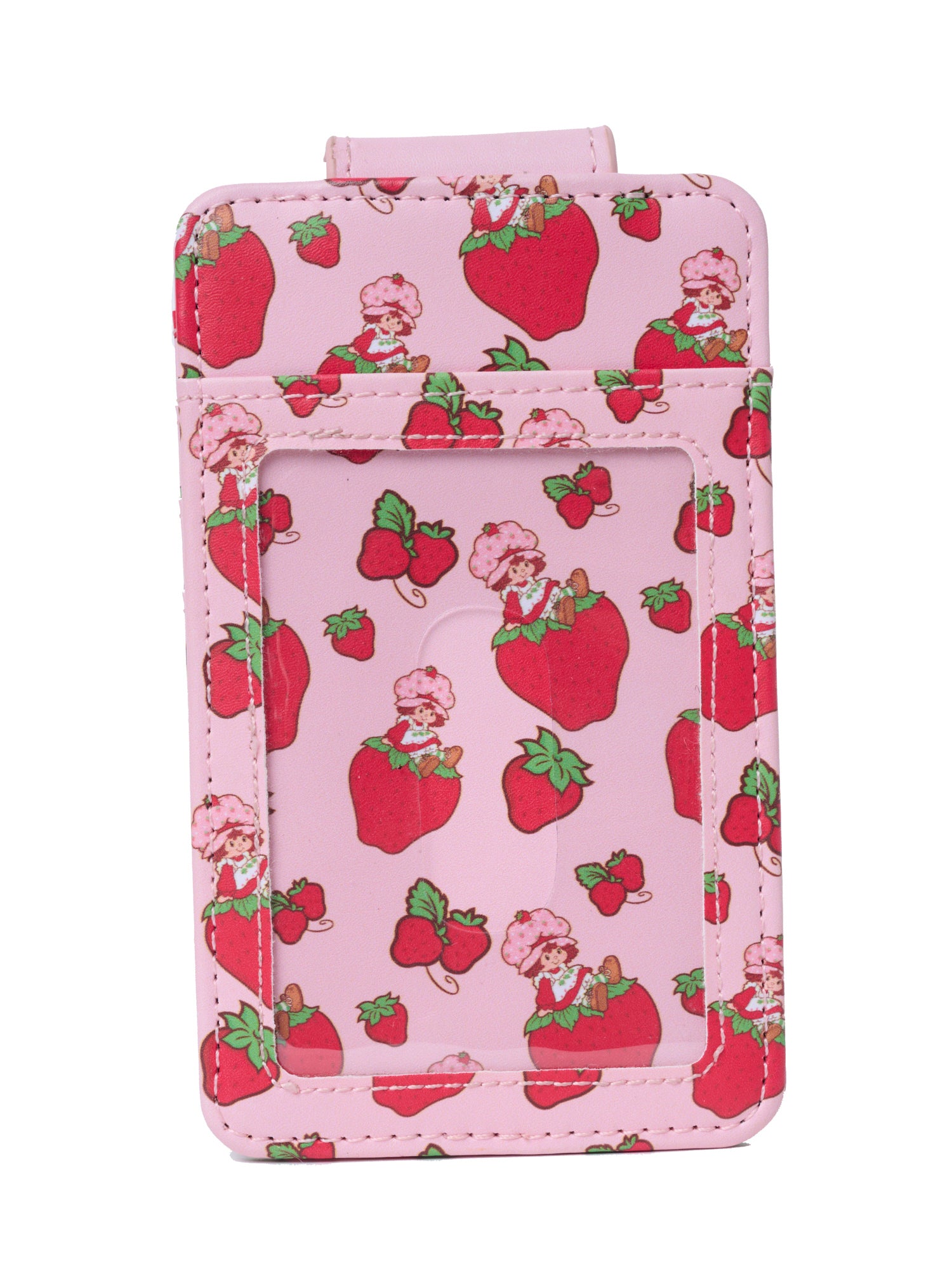 Strawberry Shortcake Pink Faux Leather Snap Card Holder Wallet