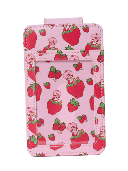 Strawberry Shortcake Pink Faux Leather Snap Card Holder Wallet
