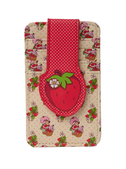 Womens Strawberry Shortcake Card Holder Wallet Button Snap Closure