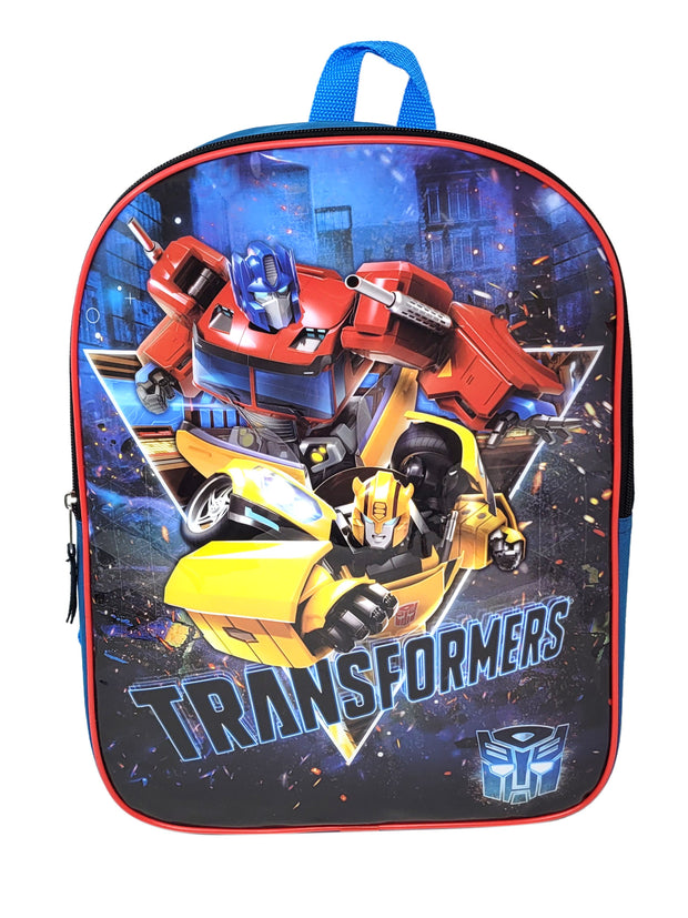 Transformers School Backpack 15" Optimus Prime Bumble Beeand Pencil Case Boys