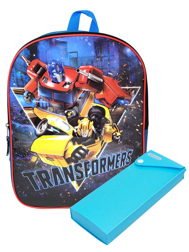 Transformers School Backpack 15 Optimus Prime Bumble Beeand Pencil Ca –  Open and Clothing