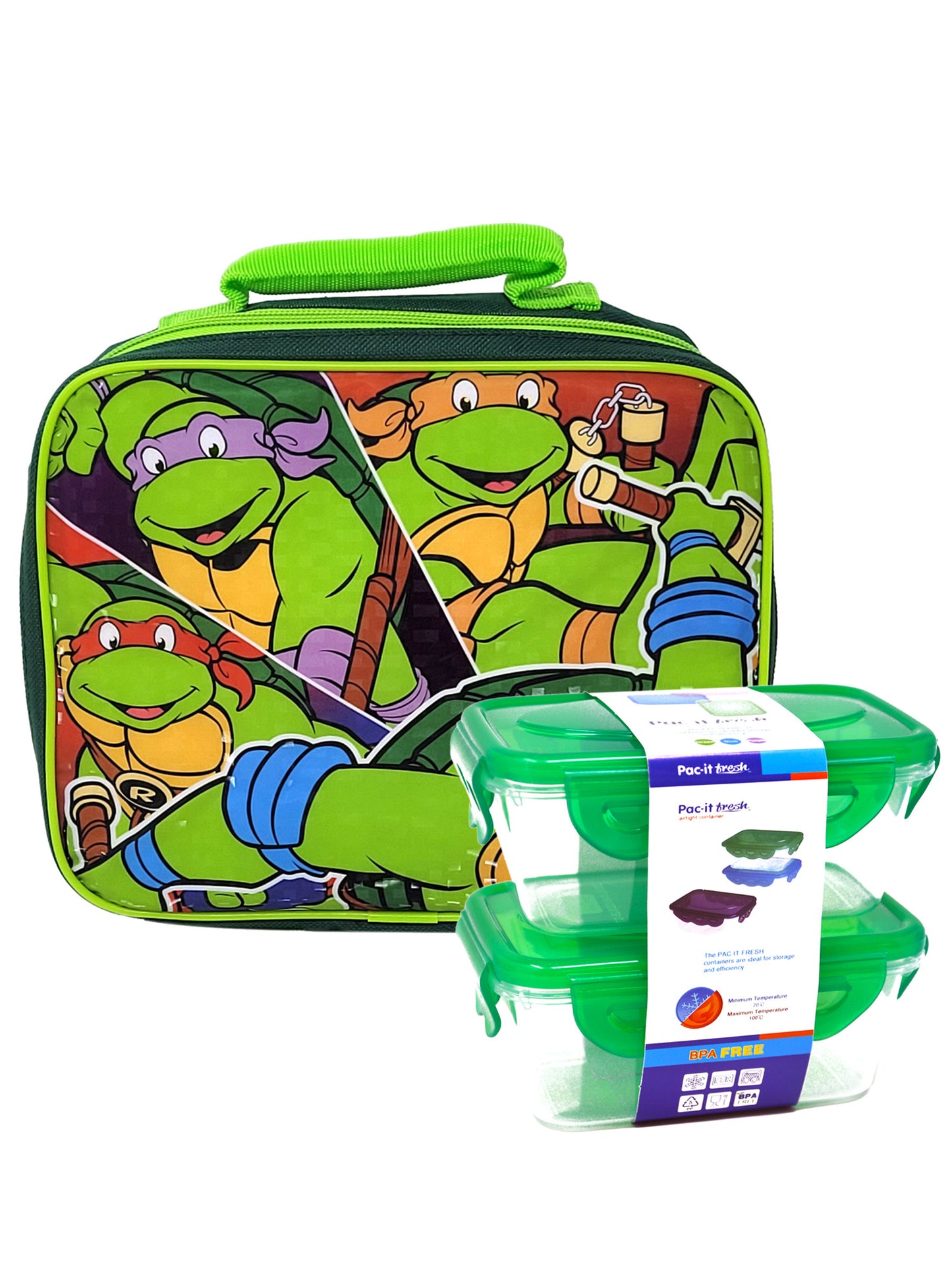 Teenage Mutant Ninja Turtles Insulated Lunch Bag & 2-Piece Snack Container Set