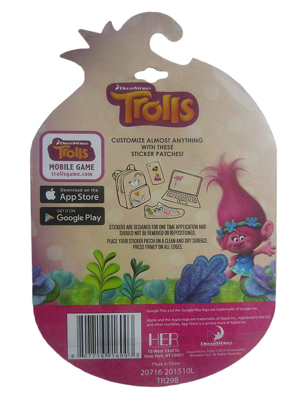 Dreamworks Girls Trolls Poppy and Friends Adhesive Patches 2 Piece Set