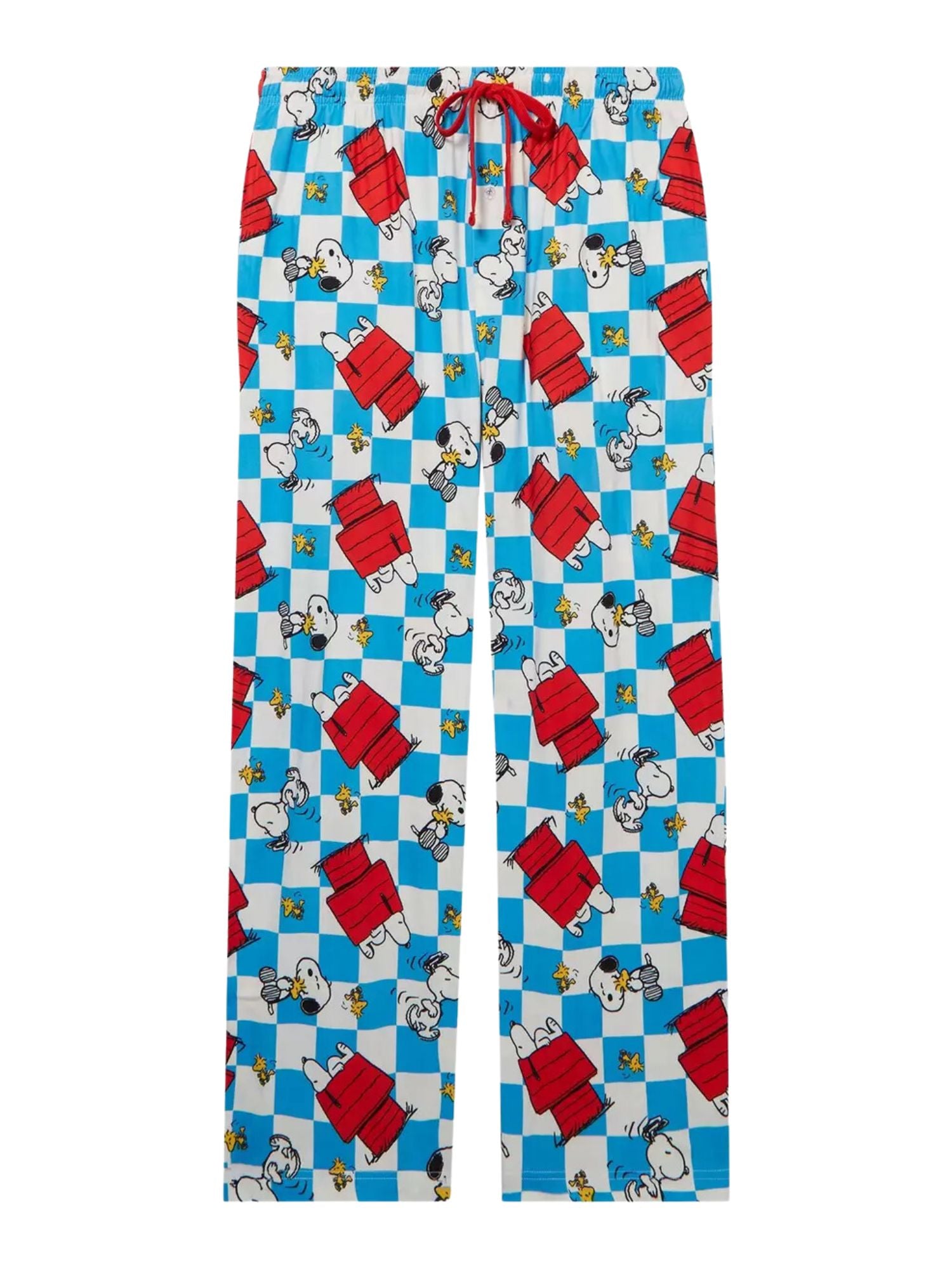 Men's Peanuts Snoopy Checkered Allover Print Sleep Pants Sleepwear