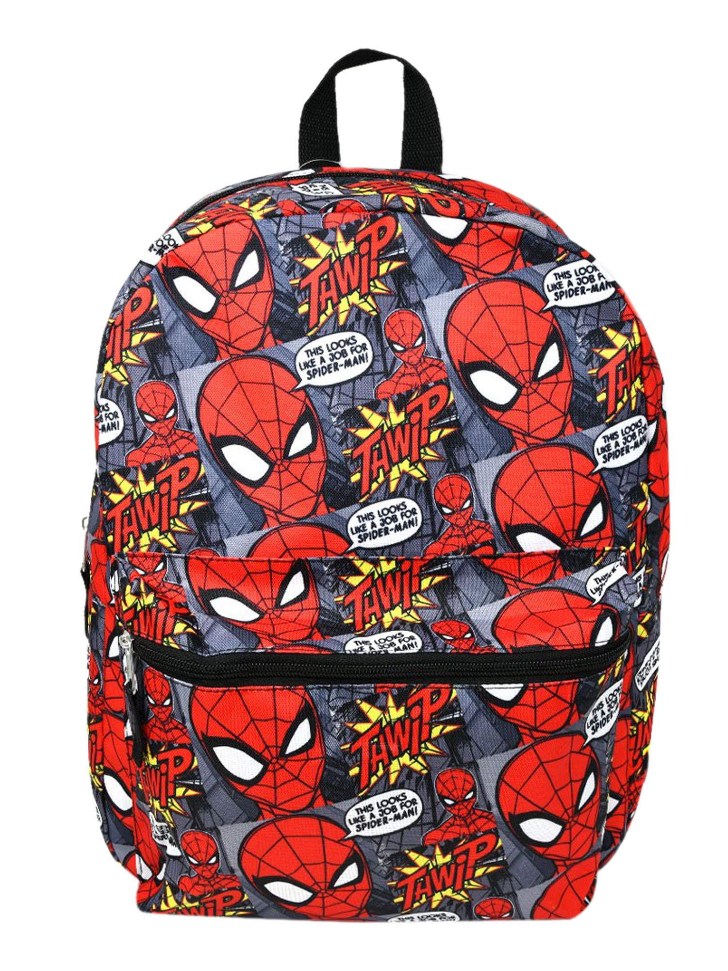 Spider-Man Superhero Backpack 16" All-Over Print & Sliding Pencil Case Set