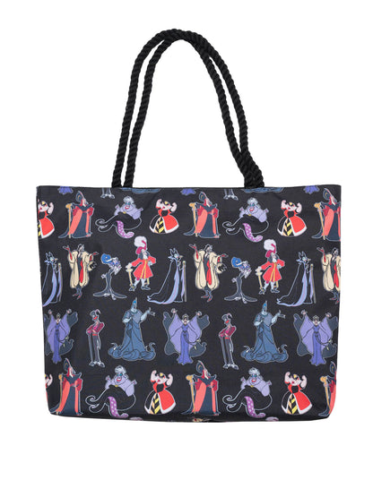 Womens Disney Villains Tote Bag Rope Handle Travel Beach Carry-on Cruella Black