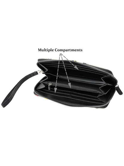 Disney Women's Minnie Mouse Zip Around Wallet All-Over Character Print Wristlet