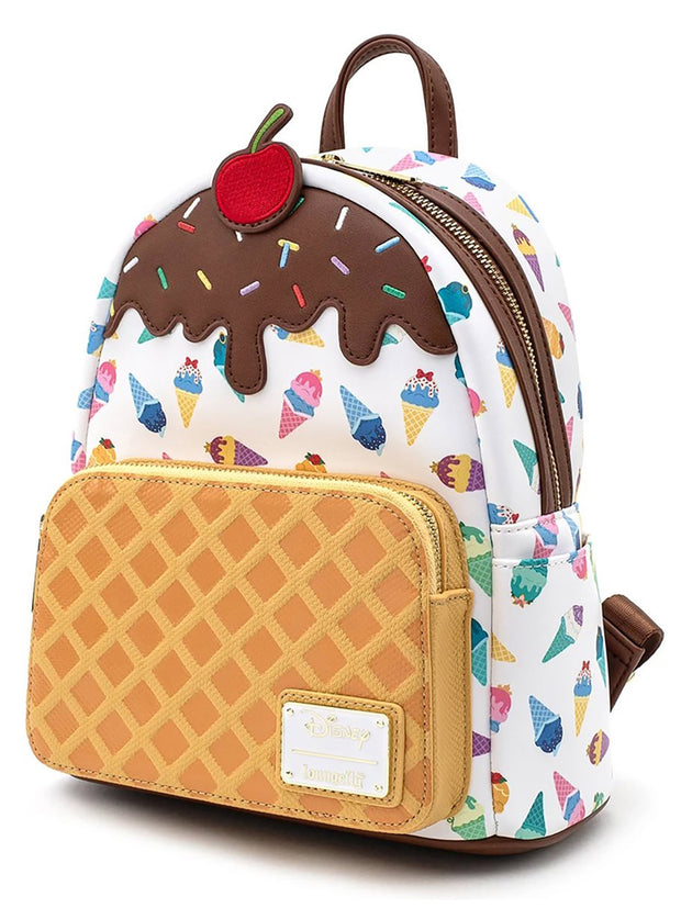 Loungefly x Disney Womens Princess Ice Cream Cones Mini Backpack & Snap Wallet