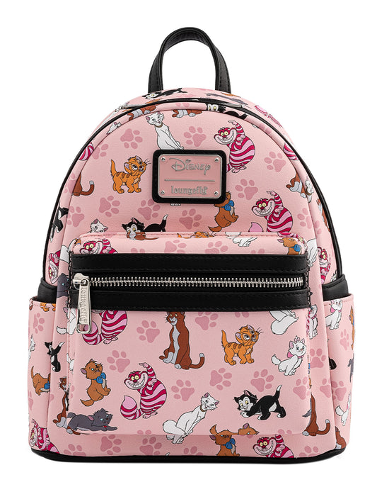 Loungefly x Disney Cats Mini Backpack Handbag All-Over Print Cheshire Marie