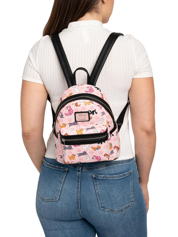 Loungefly x Disney Cats Mini Backpack Handbag All-Over Print Cheshire Marie