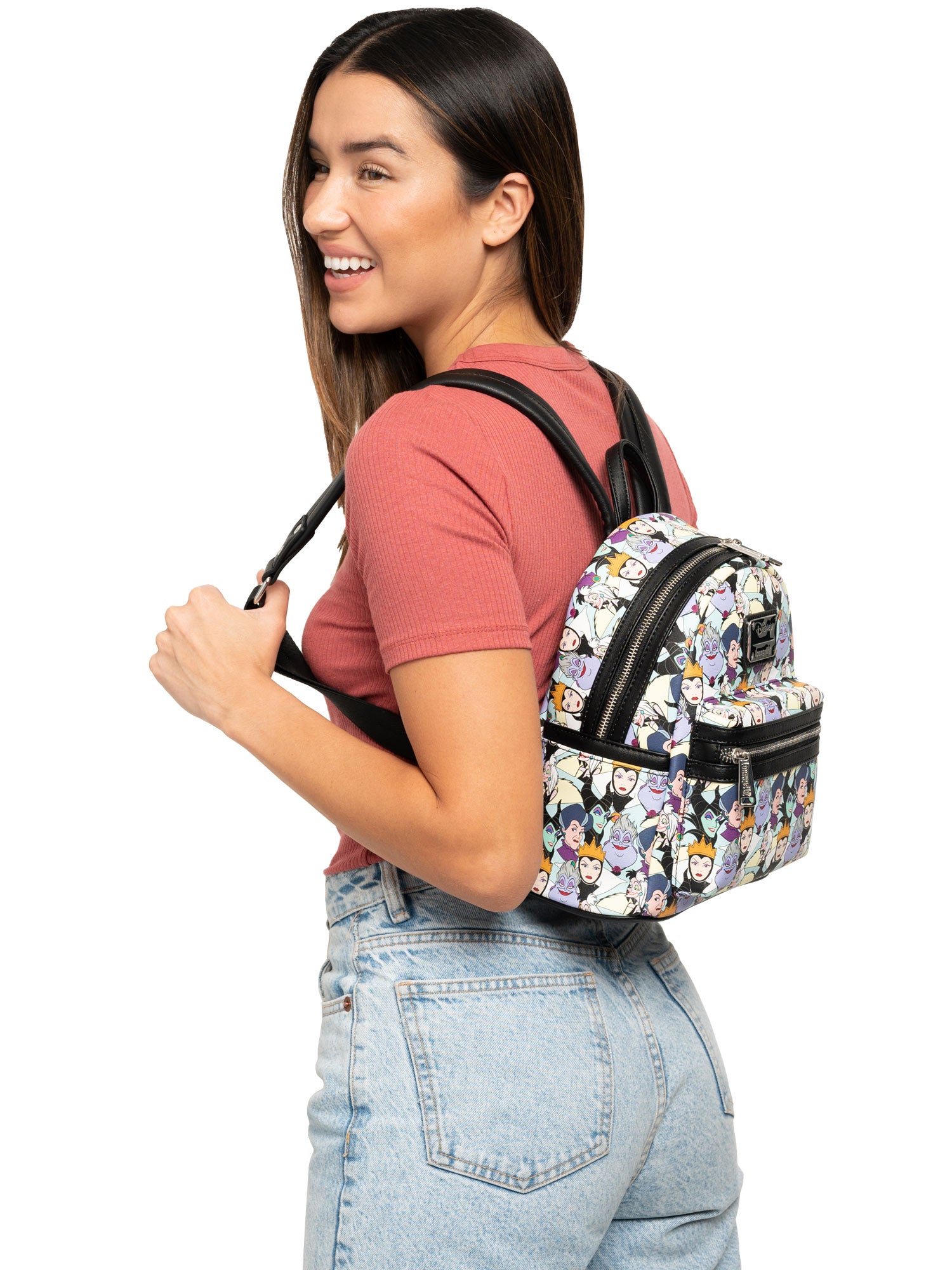 cruella mini backpack Loungefly x Disney Villains Mini Backpack Handbag All-Over Print Cruel – Open and Clothing