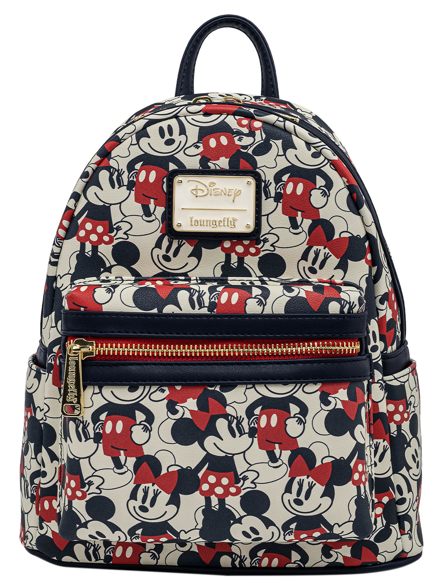 Loungefly x Disney Women's Mickey & Minnie Mouse Mini Backpack & Wallet Set Navy