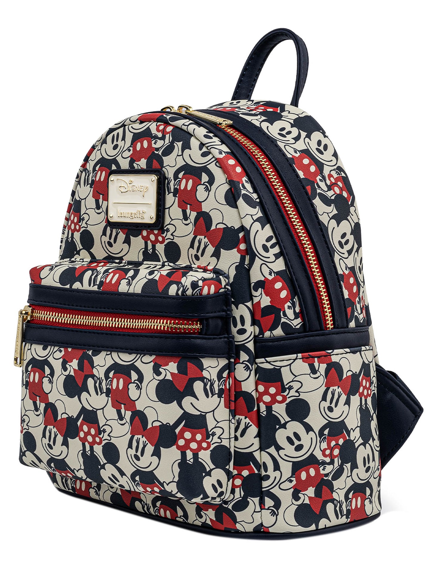Loungefly x Disney Women's Mickey & Minnie Mouse Mini Backpack & Wallet Set Navy