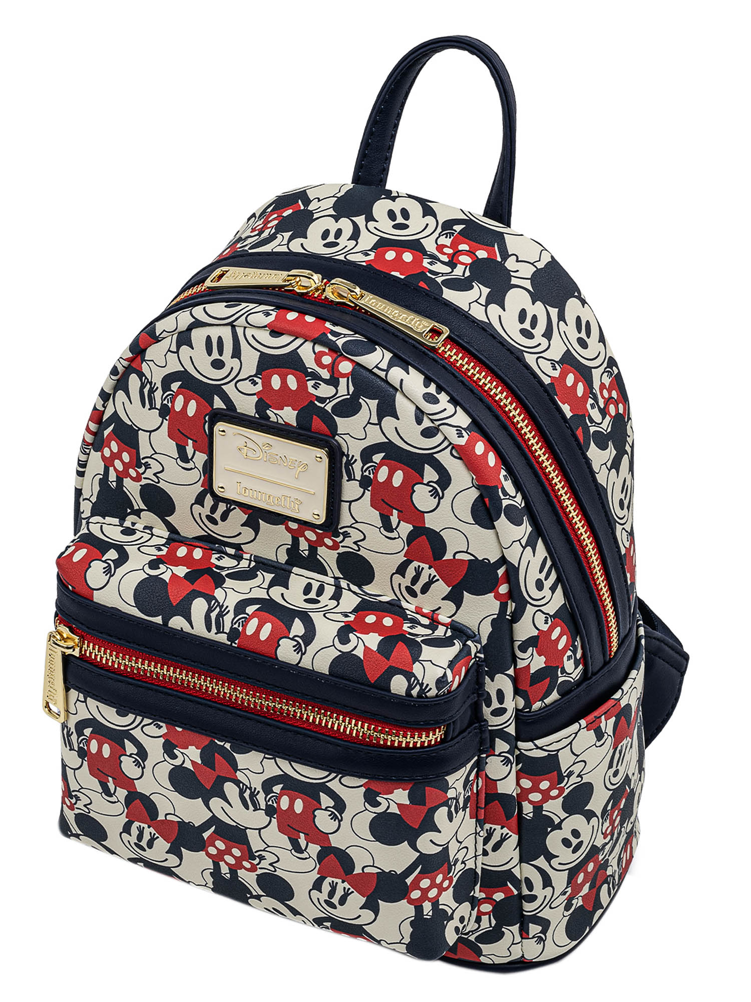 Loungefly x Disney Women's Mickey & Minnie Mouse Mini Backpack & Wallet Navy