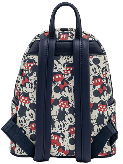Loungefly x Disney Women's Mickey & Minnie Mouse Mini Backpack & Wallet Navy
