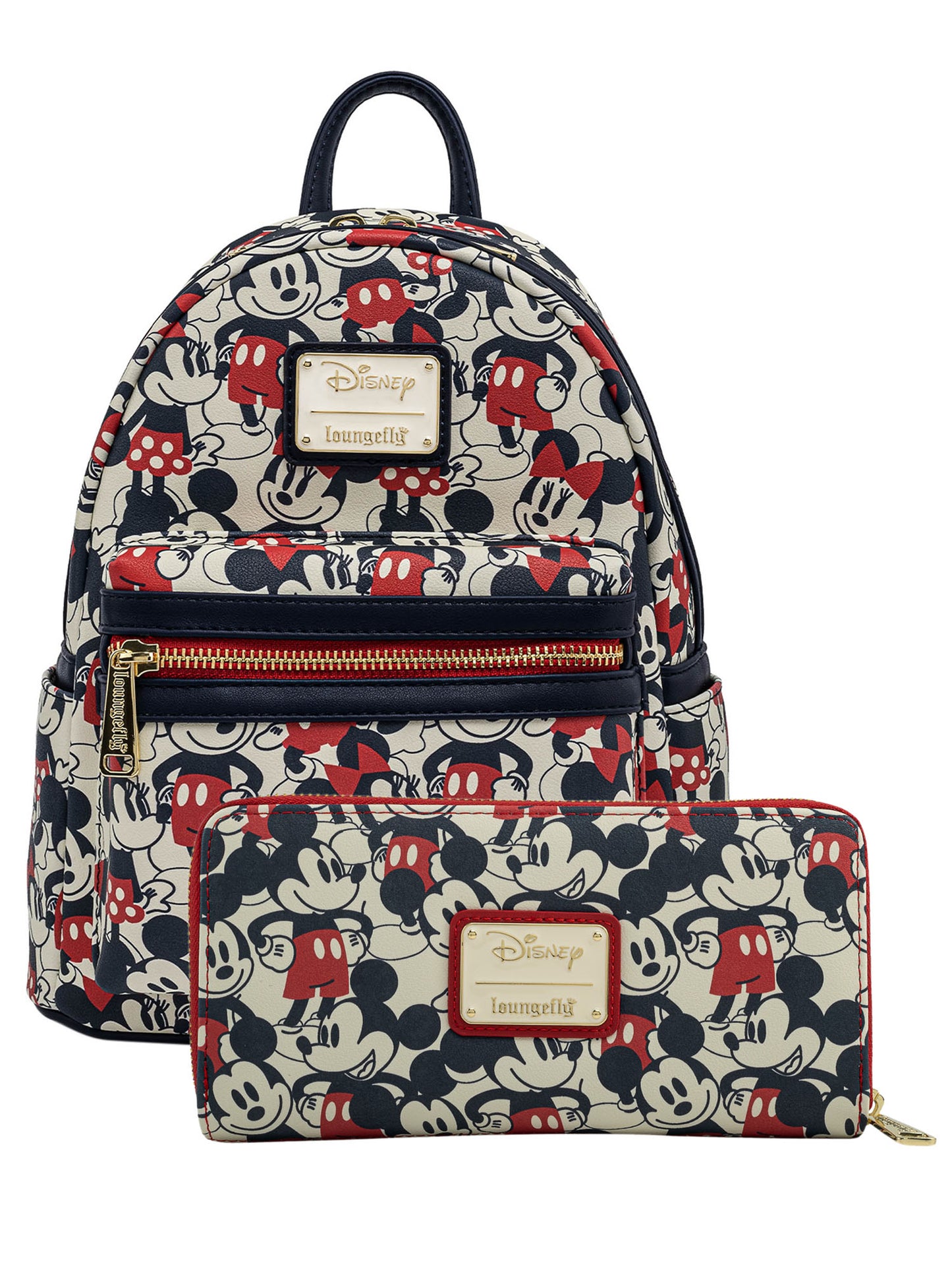 disney mini backpack with wallet Loungefly x Disney Women's Mickey & Minnie Mouse Mini Backpack & Wallet Set Navy
