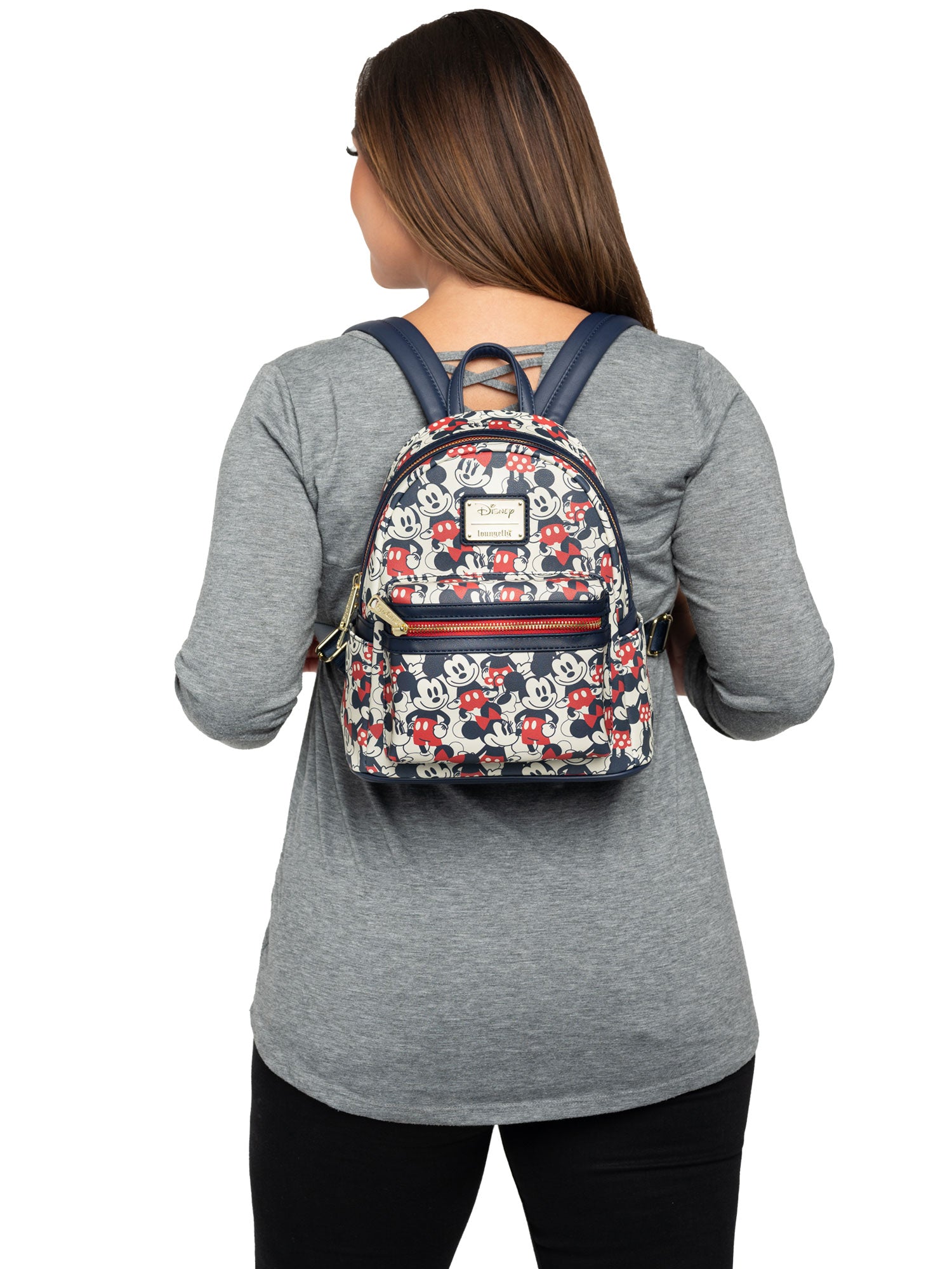 Loungefly x Disney Mickey Minnie Mini Backpack Handbag All-Over