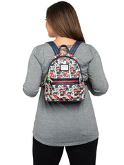 Loungefly x Disney Mickey & Minnie Mini Backpack Handbag All-Over Print Navy