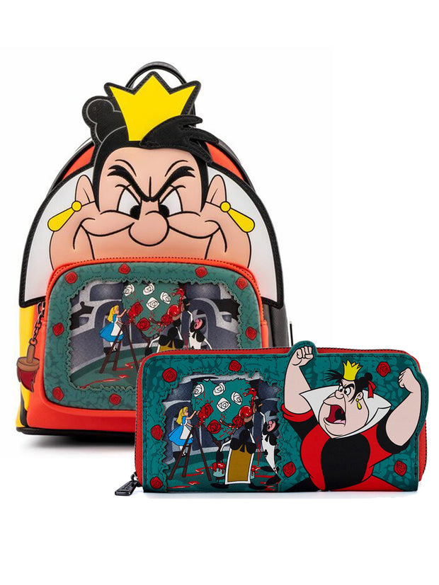 Loungefly x Disney Queen of Hearts Mini Backpack & Wallet Alice In Wonderland