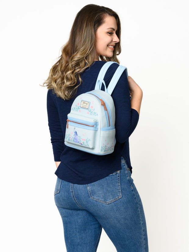 Loungefly x Disney Eeyore Mini Backpack Handbag Floral Light Blue