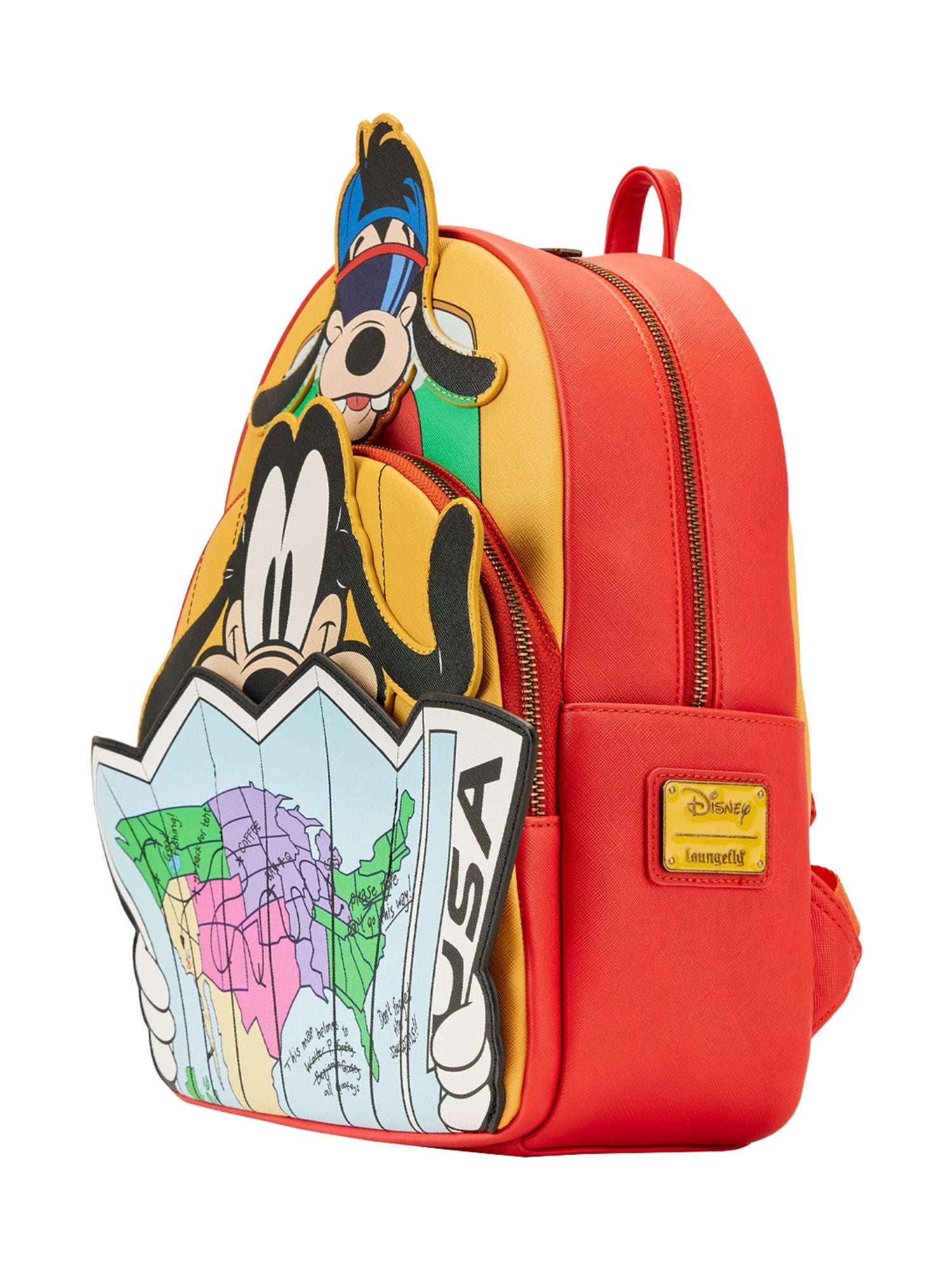 it mini.backpack movie Loungefly x Disney Goofy Movie Road Trip Backpack Red Yellow Max – Open and Clothing