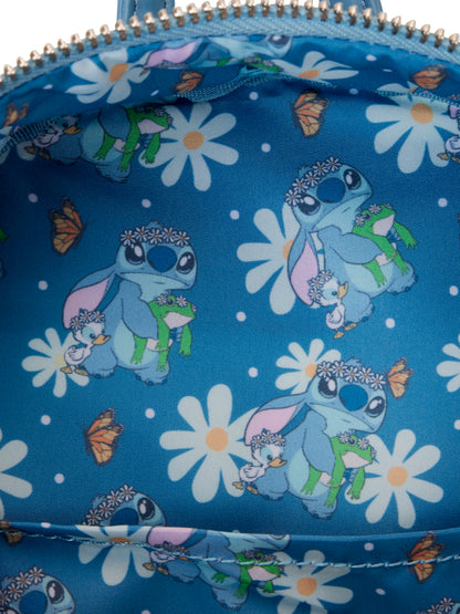 Loungefly x Disney Stitch w/ Frog and Ducks Springtime Mini Backpack