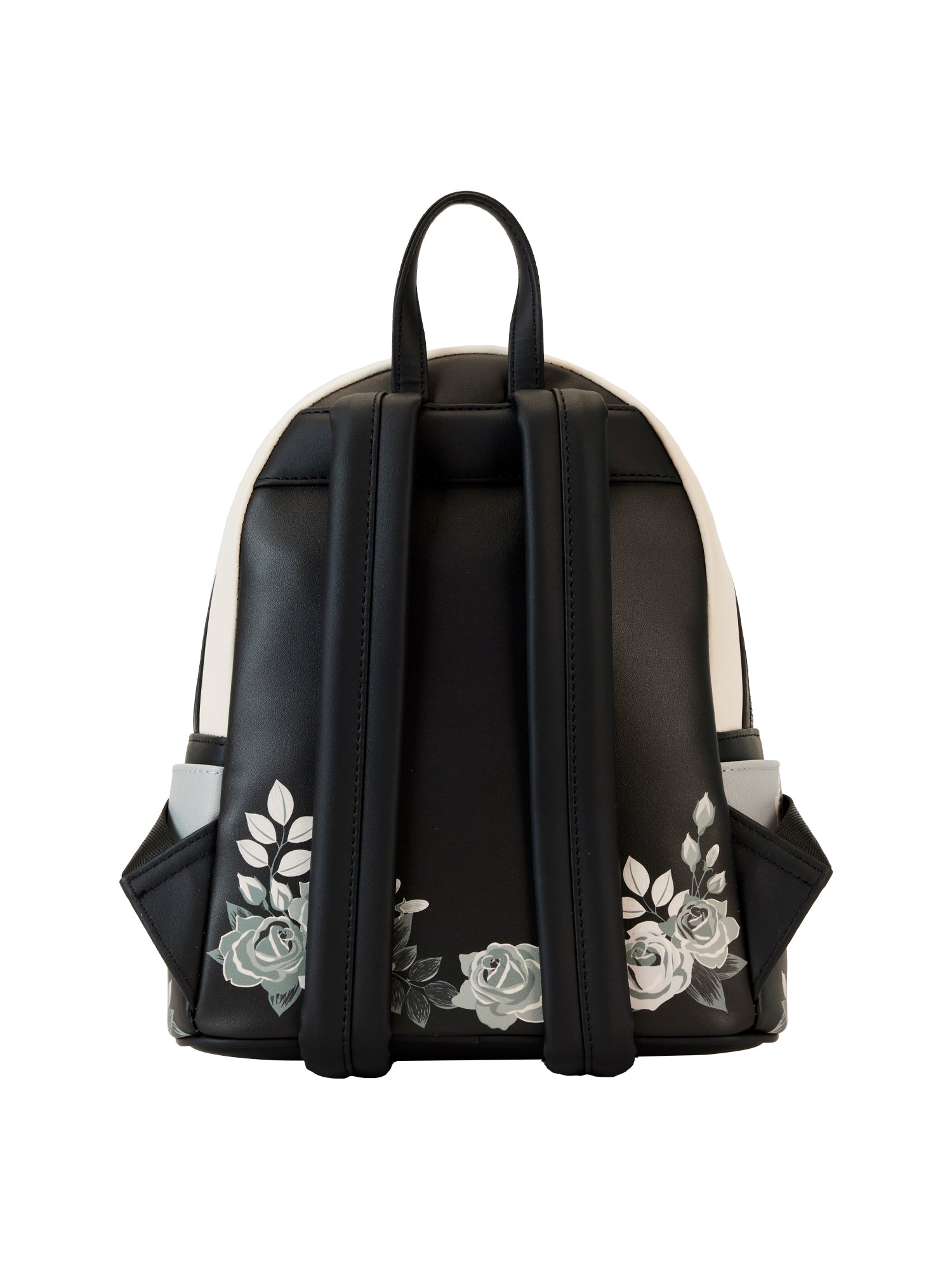 black and white with floral on it mini backpack Loungefly x Disney Princesses Cameos Silhouettes Mini Backpack – Open and Clothing