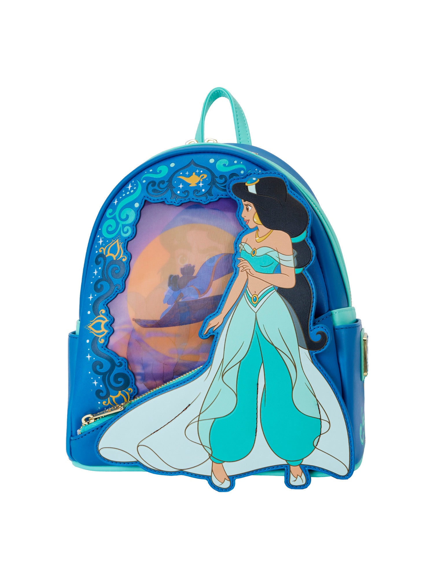 disney characters mini backpack Loungefly x Disney Princess Jasmine Aladdin Lenticular Mini Backpack