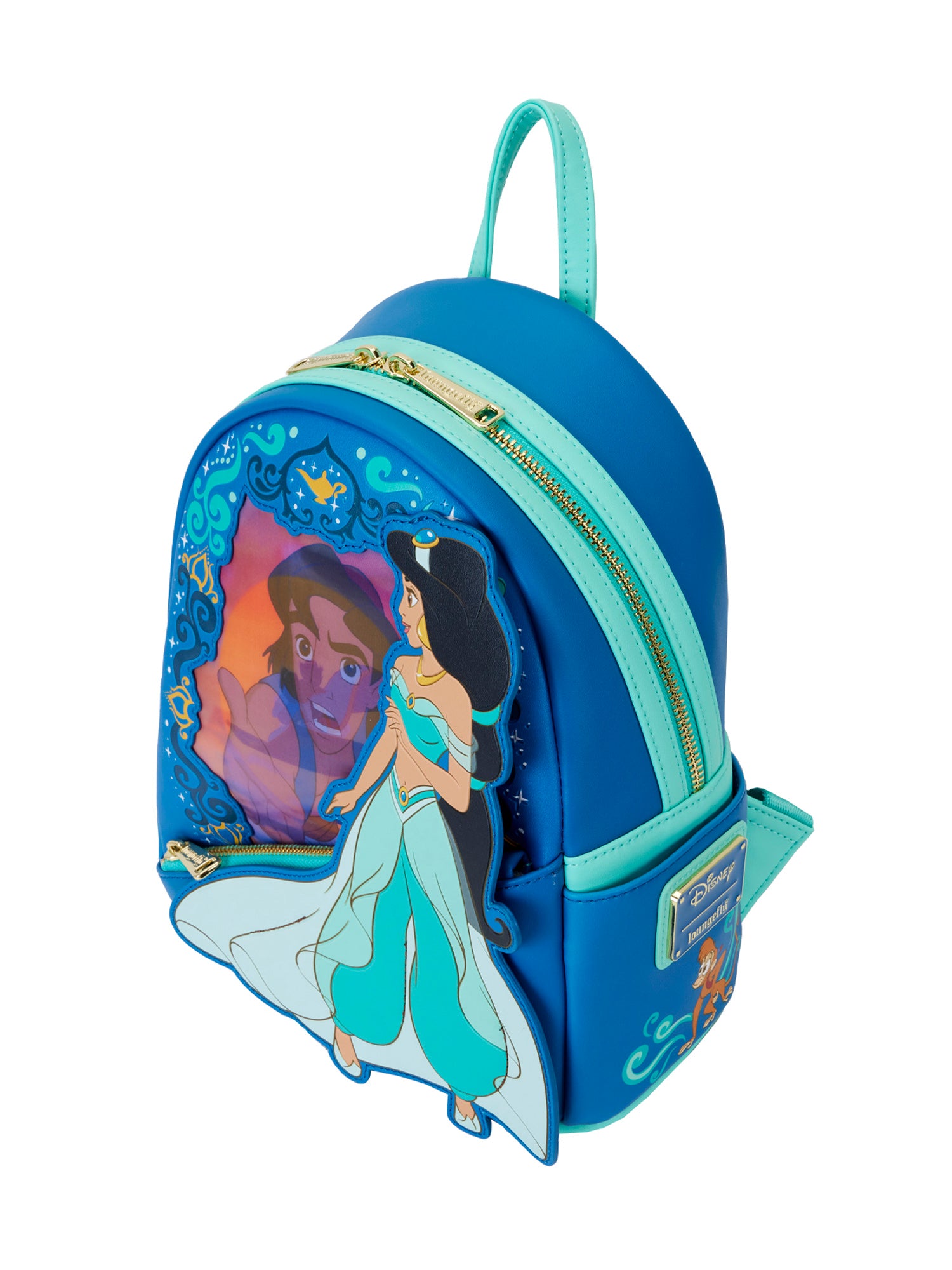 disney adult mini backpack Loungefly x Disney Princess Jasmine Aladdin Lenticular Mini Backpack – Open and Clothing