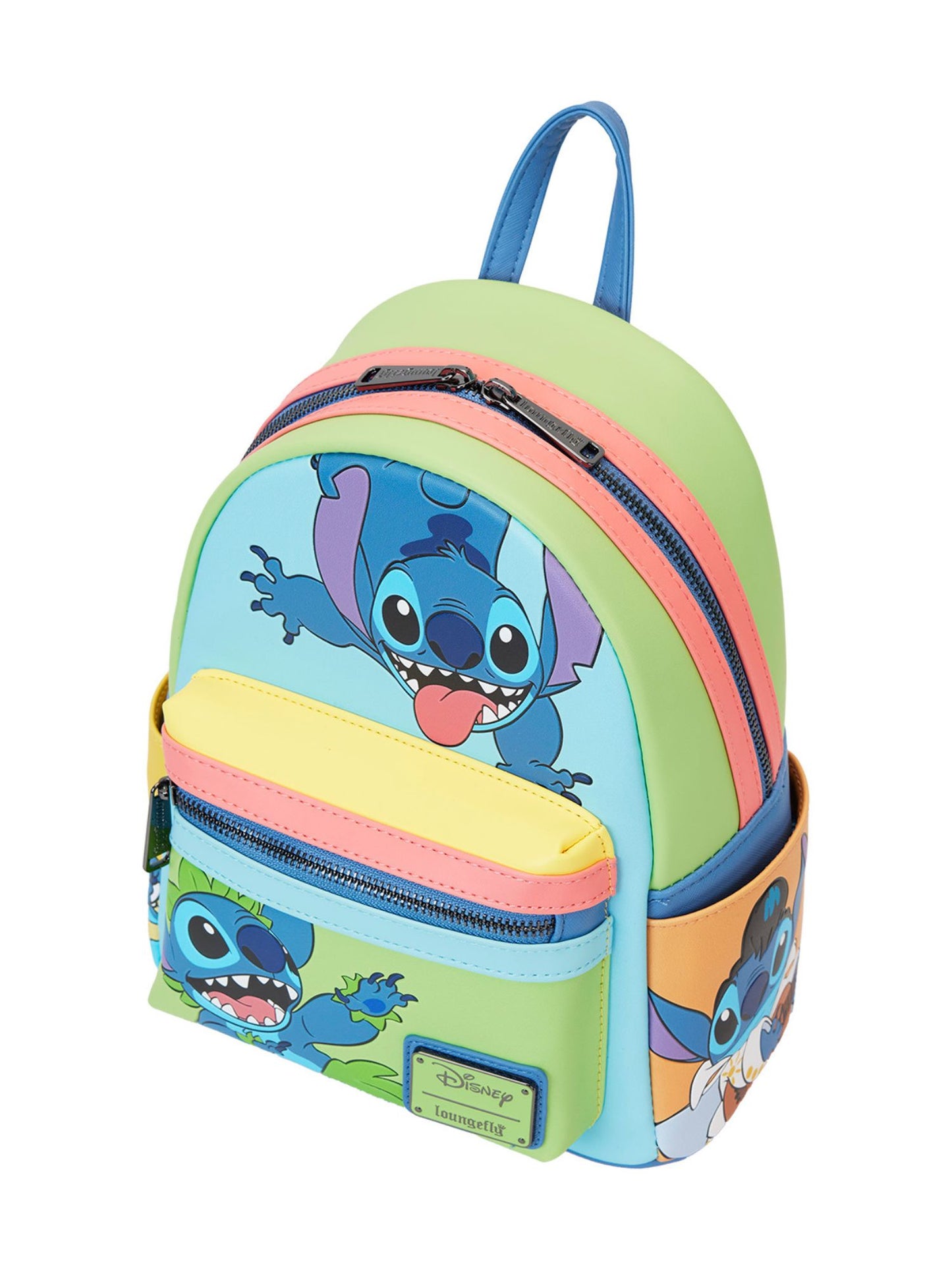Loungefly x Disney Stitch Color Block Mini Backpack and Wallet Set