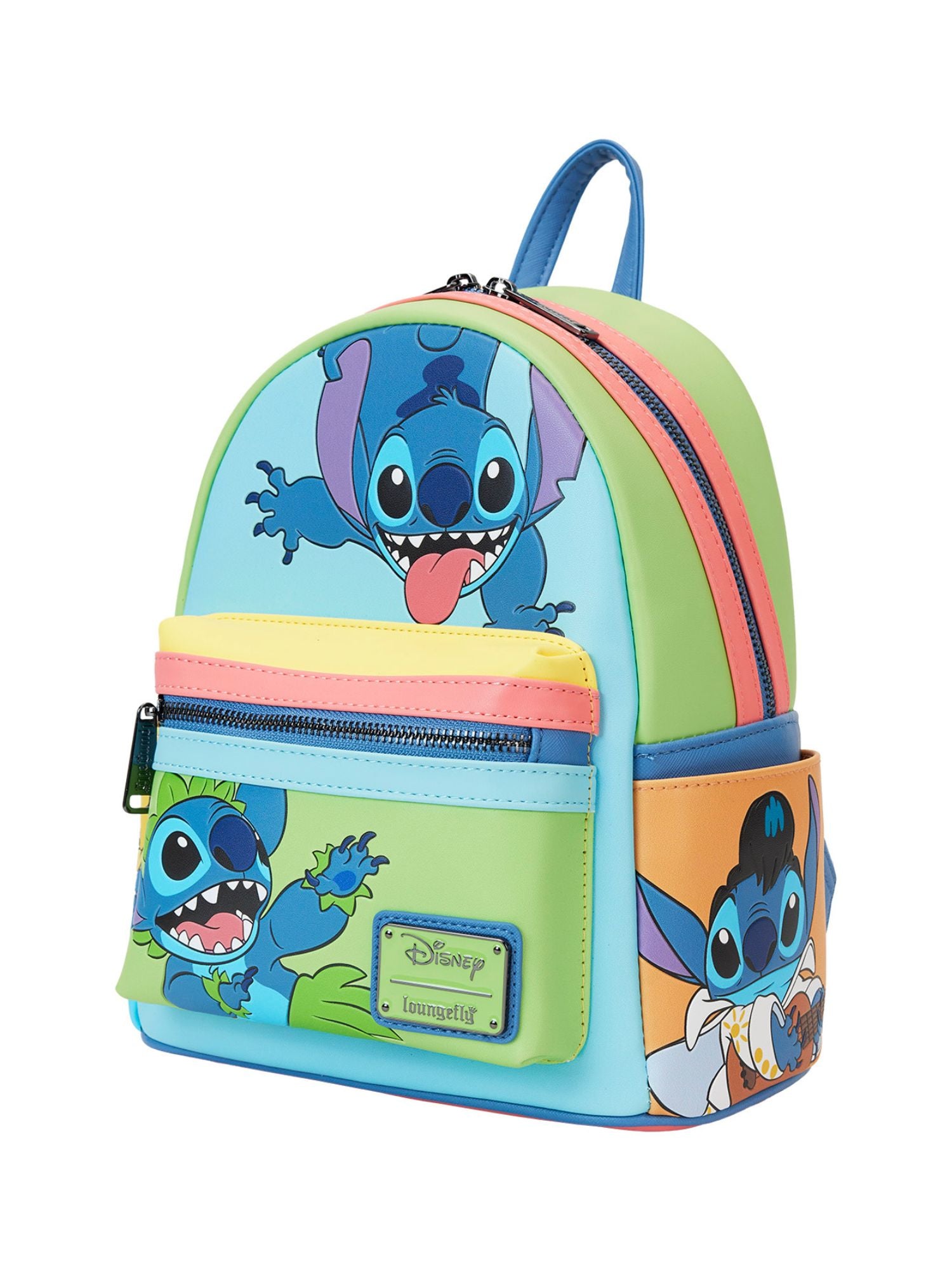 Loungefly x Disney Stitch Color Block Mini Backpack Handbag