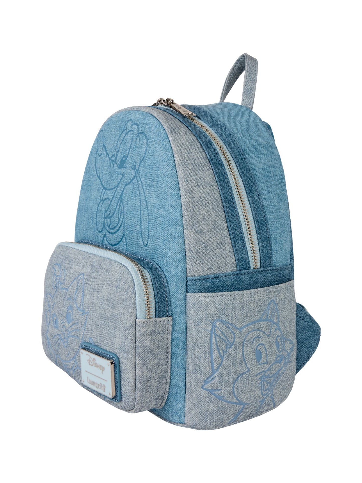Loungefly x Disney Dogs and Cats Mini Backpack Faux Denim