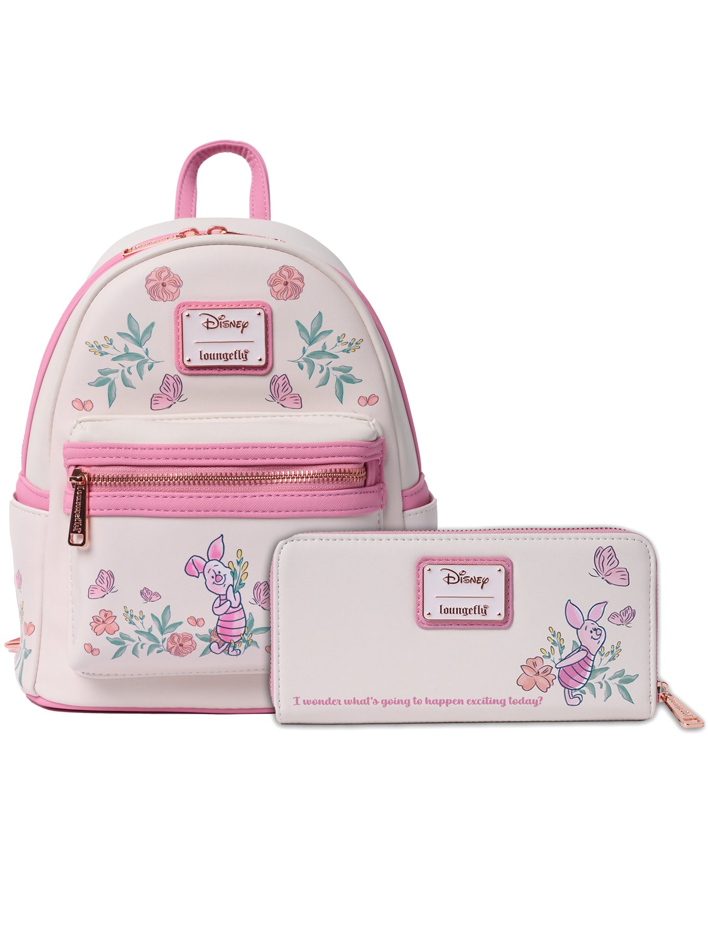 Loungefly x Disney Winnie The Pooh Piglet Floral Backpack & Wallet Set – Open and Clothing