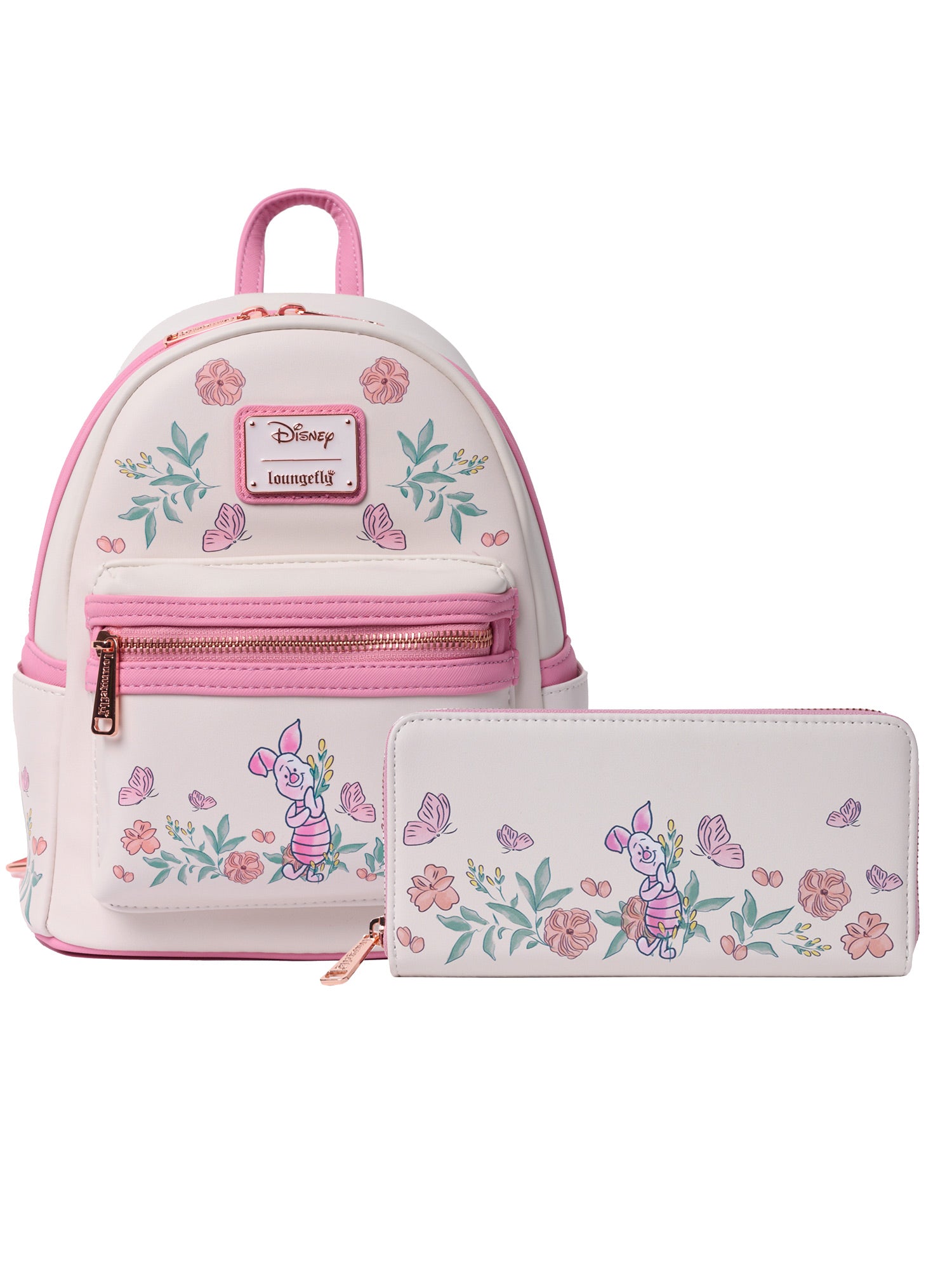 Loungefly x Disney Winnie The Pooh Piglet Floral Backpack & Wallet Set
