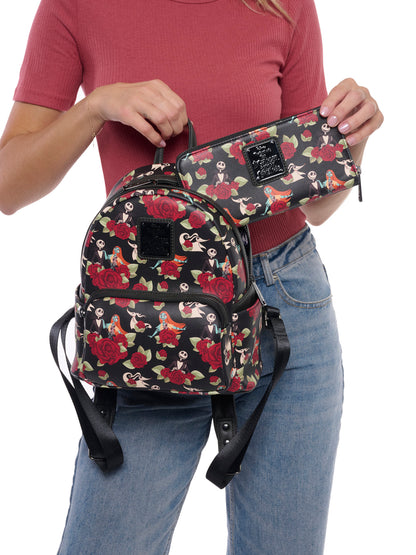 Loungefly x The Nightmare Before Christmas Skellington Floral Backpack & Wallet Set