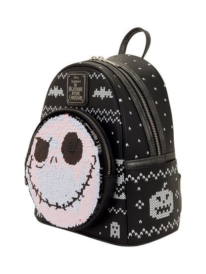 Loungefly x The Nightmare Before Christmas Jack Skellington Reversible Sequins Mini Backpack