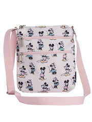 Loungefly x Disney Minnie and Mickey Mouse Passport Bag All-Over Pastel