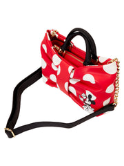 Loungefly x Disney Minnie Mouse Polka Dots Bow Shaped Crossbody Bag
