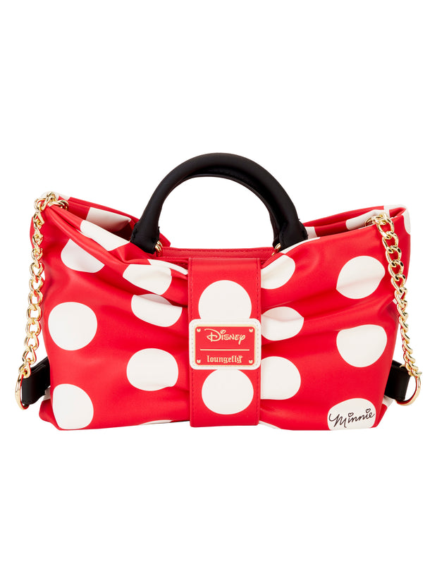 Loungefly x Disney Minnie Mouse Polka Dots Bow Shaped Crossbody Bag
