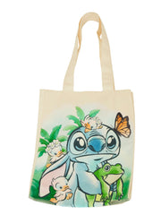 Loungefly x Disney Stitch w/ Frog & Ducks Springtime Canvas Tote Bag