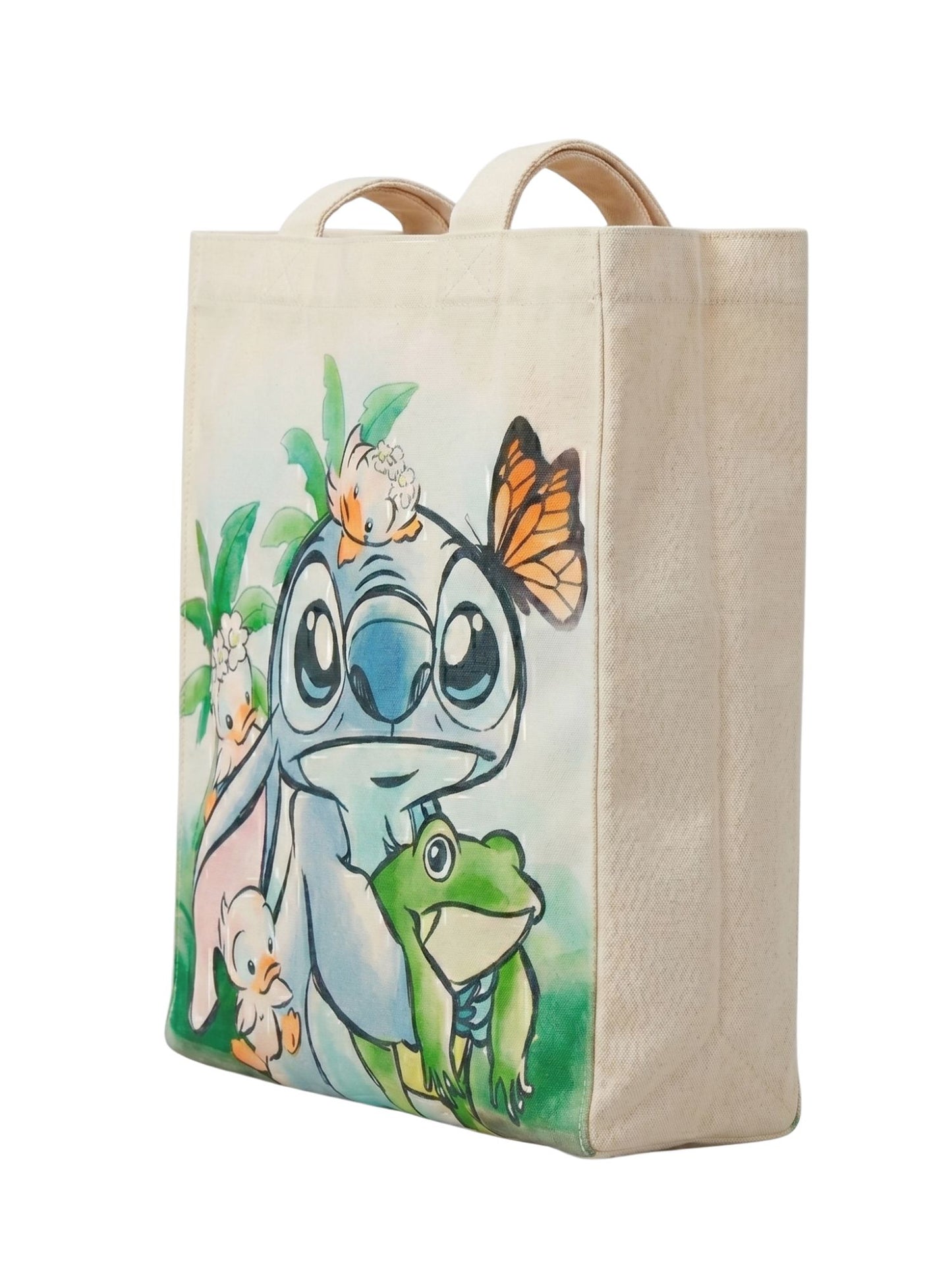 Loungefly x Disney Lilo & Stitch Tote Bag Canvas Springtime Farmer's Market Bag