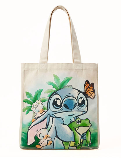 Loungefly x Disney Lilo & Stitch Tote Bag Canvas Springtime Farmer's Market Bag