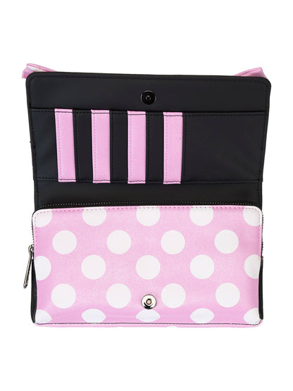 Loungefly x Disney Minnie Mouse Clutch Crossbody Bag Rock The Dots