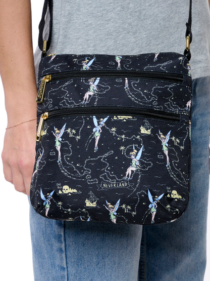 Loungefly x Disney Tinker Bell Neverland Map Crossbody Bag Nylon