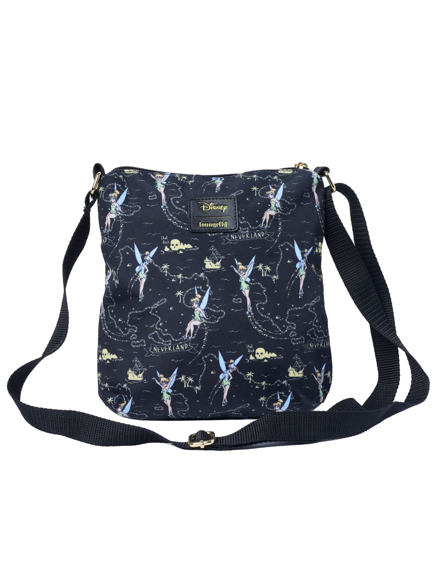 Loungefly x Disney Tinker Bell Neverland Map Crossbody Bag Nylon