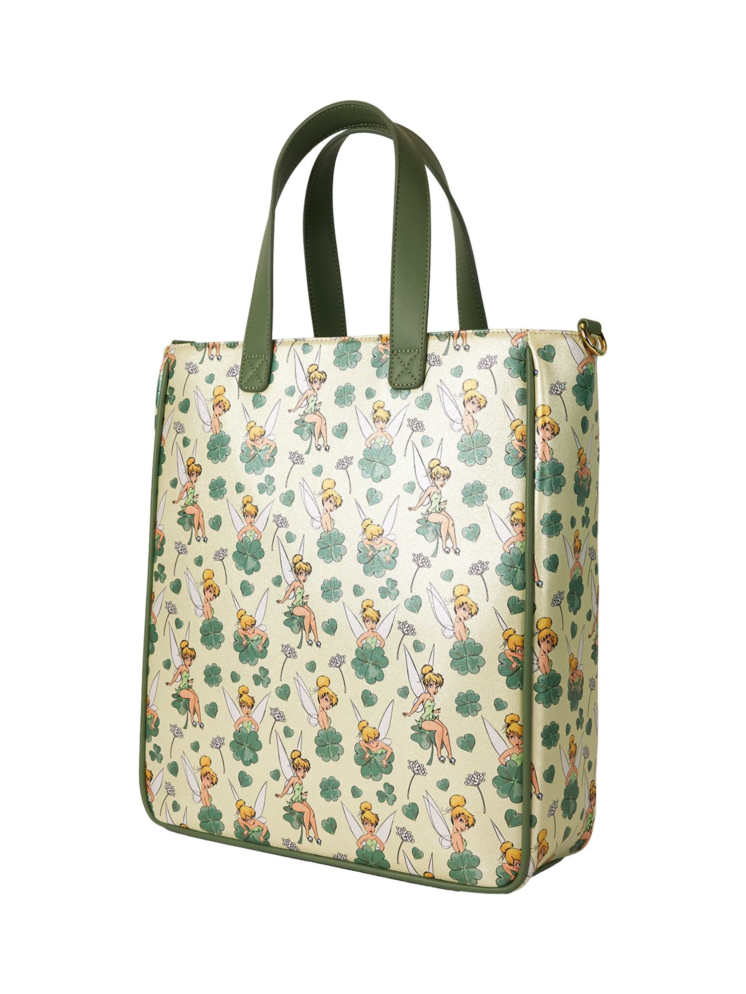 Loungefly x Disney Tinker Bell All-Over Print Tote Bag With Coin Bag Clovers
